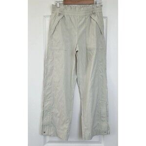 Athleta Trekkie High Rise Parachute Pants Womens Size 10 Cream Wide Leg Outdoors